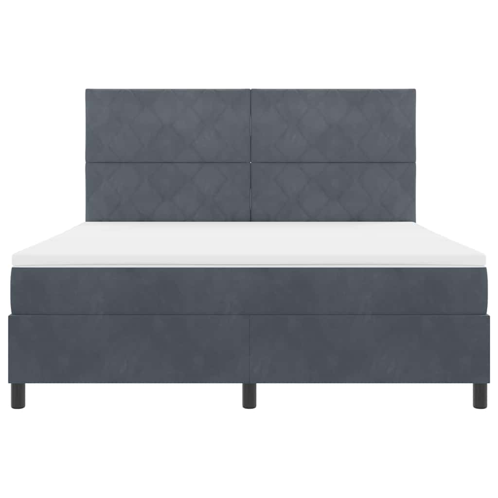 LED Box Spring Krevet Tamno siva 180 x 200 cm Baršun