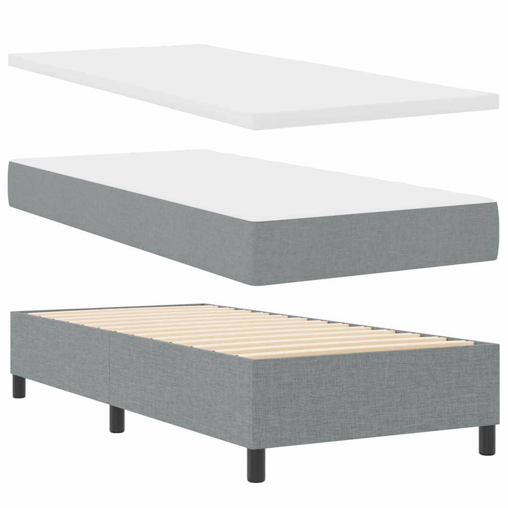 LED Box Spring Krevet Svijetlo siva 80 x 200 cm tkanina