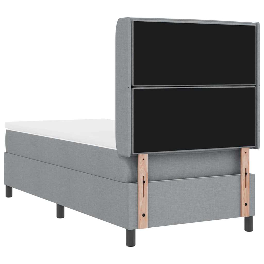 LED Box Spring Krevet Svijetlo siva 80 x 200 cm tkanina