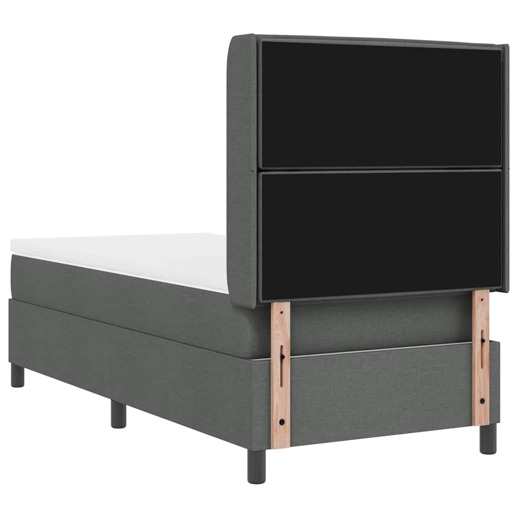 LED Box Spring Krevet s madracem Tamno siva 80 x 200 cm tkanina