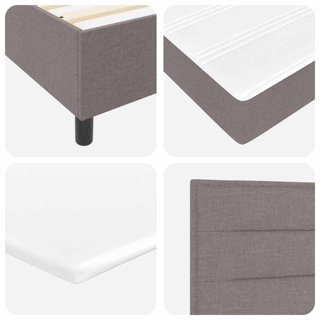 LED Box Spring Krevet Sivo-smeđa 90 x 200 cm tkanina