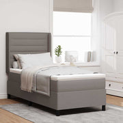 LED Box Spring Krevet Sivo-smeđa 90 x 200 cm tkanina