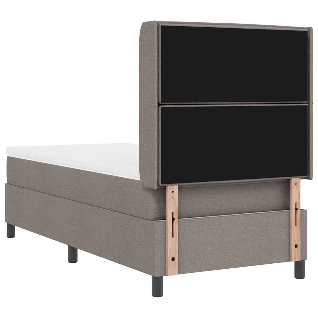 LED Box Spring Krevet Sivo-smeđa 90 x 200 cm tkanina