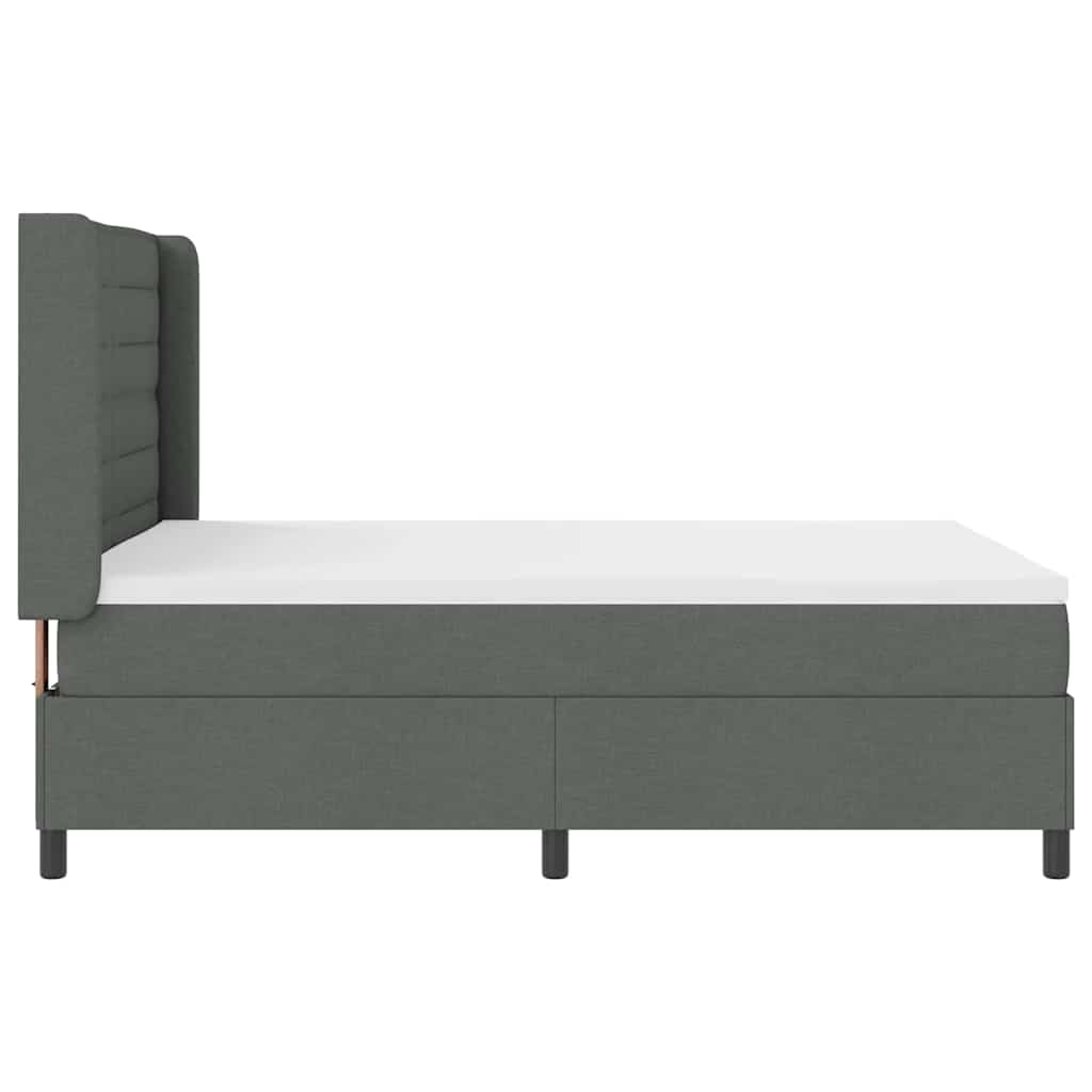 LED Box Spring Krevet Tamno siva 140 x 190 cm tkanina