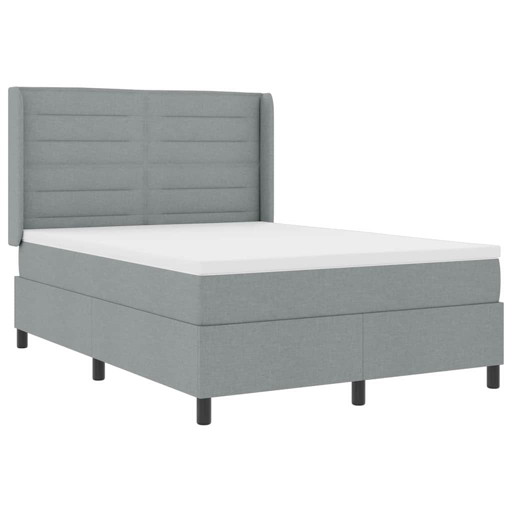 LED Box Spring Krevet Svijetlo siva 160 x 200 cm tkanina