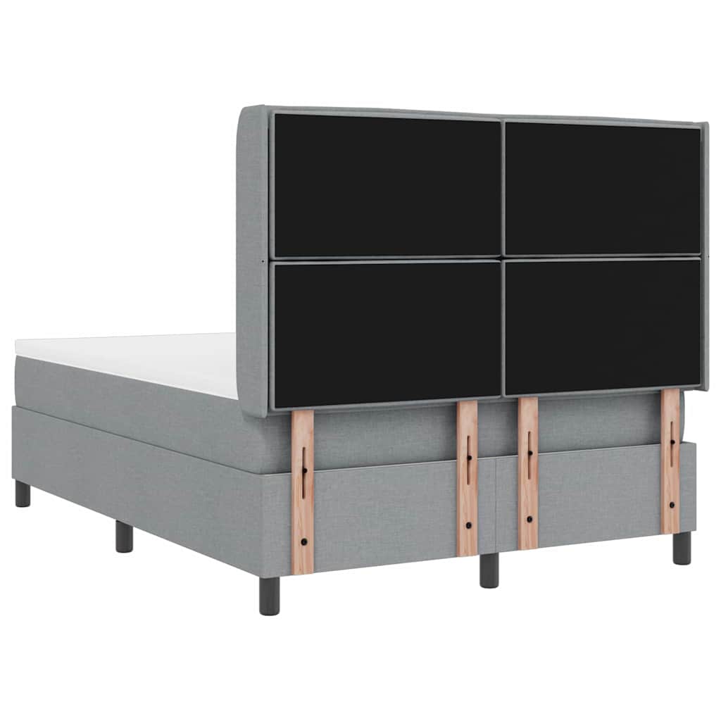 LED Box Spring Krevet Svijetlo siva 160 x 200 cm tkanina