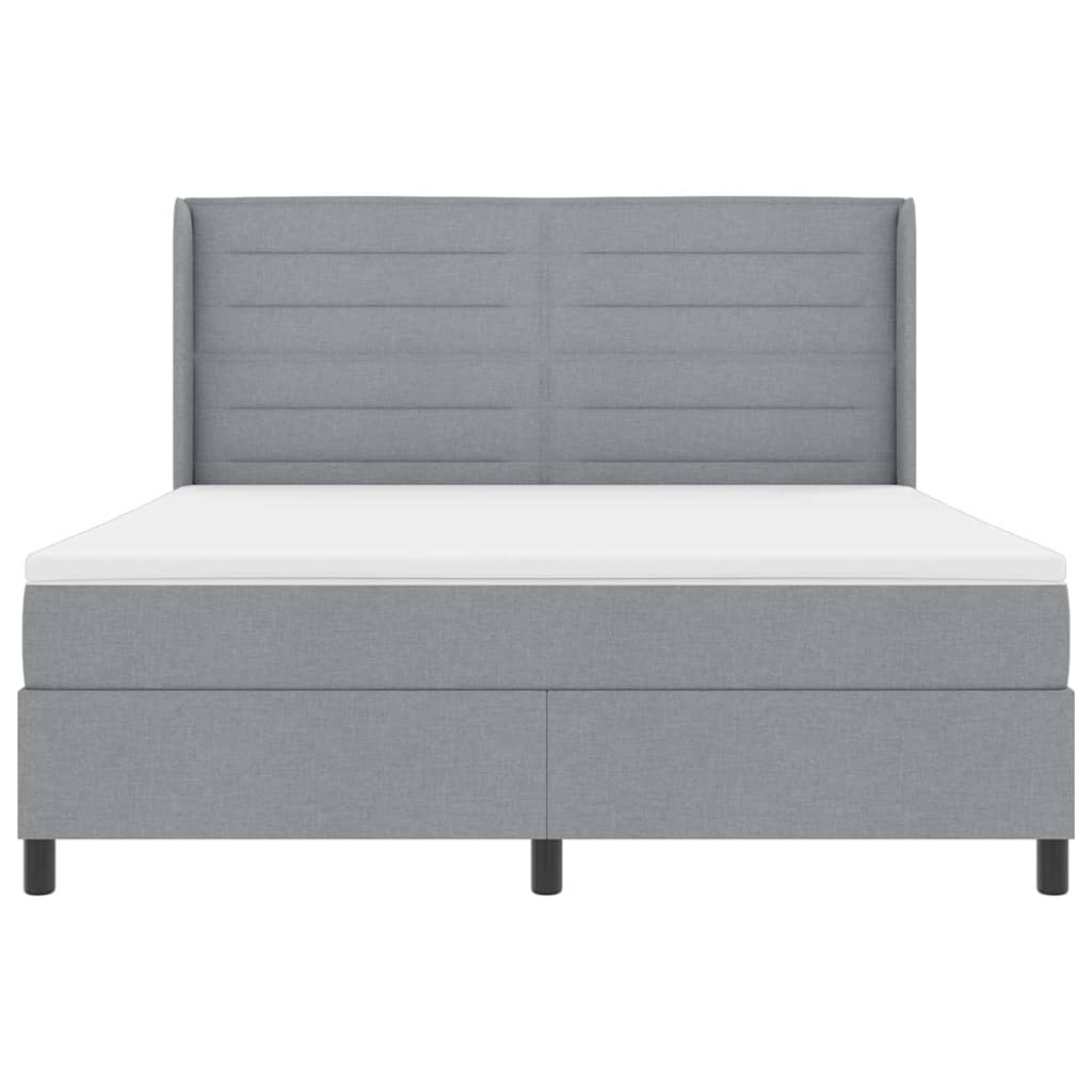 LED Box Spring Krevet Svijetlo siva 180 x 200 cm tkanina