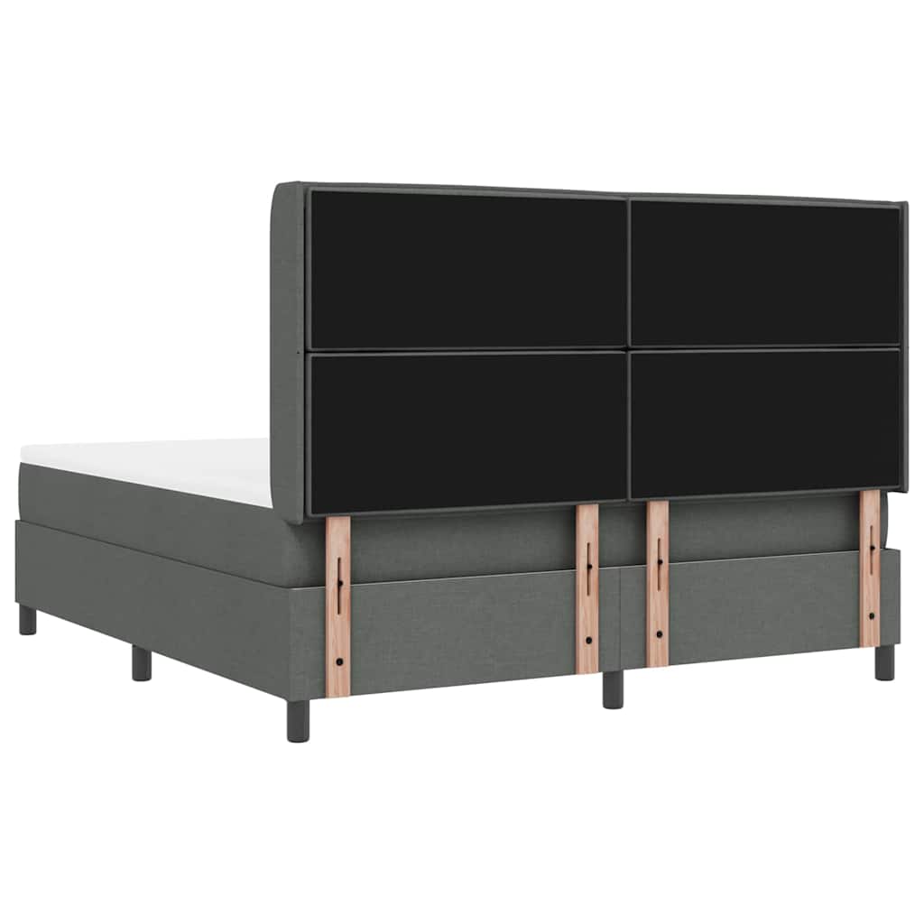 LED Box Spring Krevet Tamno siva 180 x 200 cm tkanina