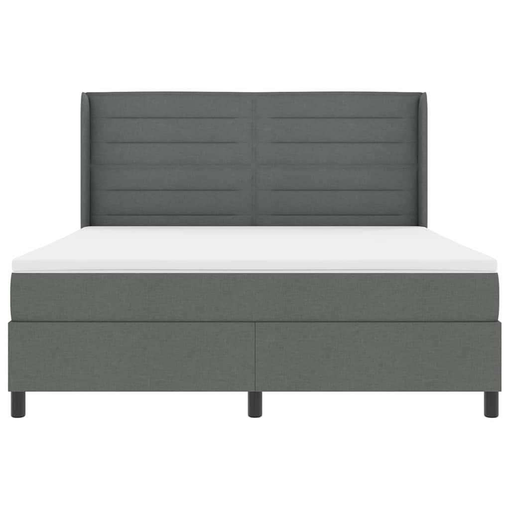LED Box Spring Krevet Tamno siva 180 x 200 cm tkanina