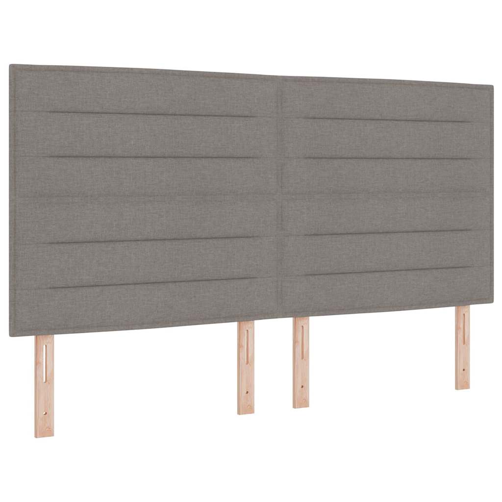 LED Box Spring Krevet Sivo-smeđa 200 x 200 cm tkanina