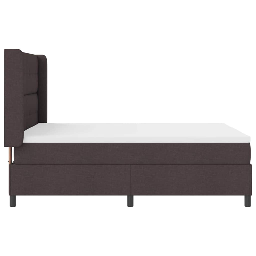 LED Box Spring Krevet Tamno smeđa 140 x 190 cm tkanina