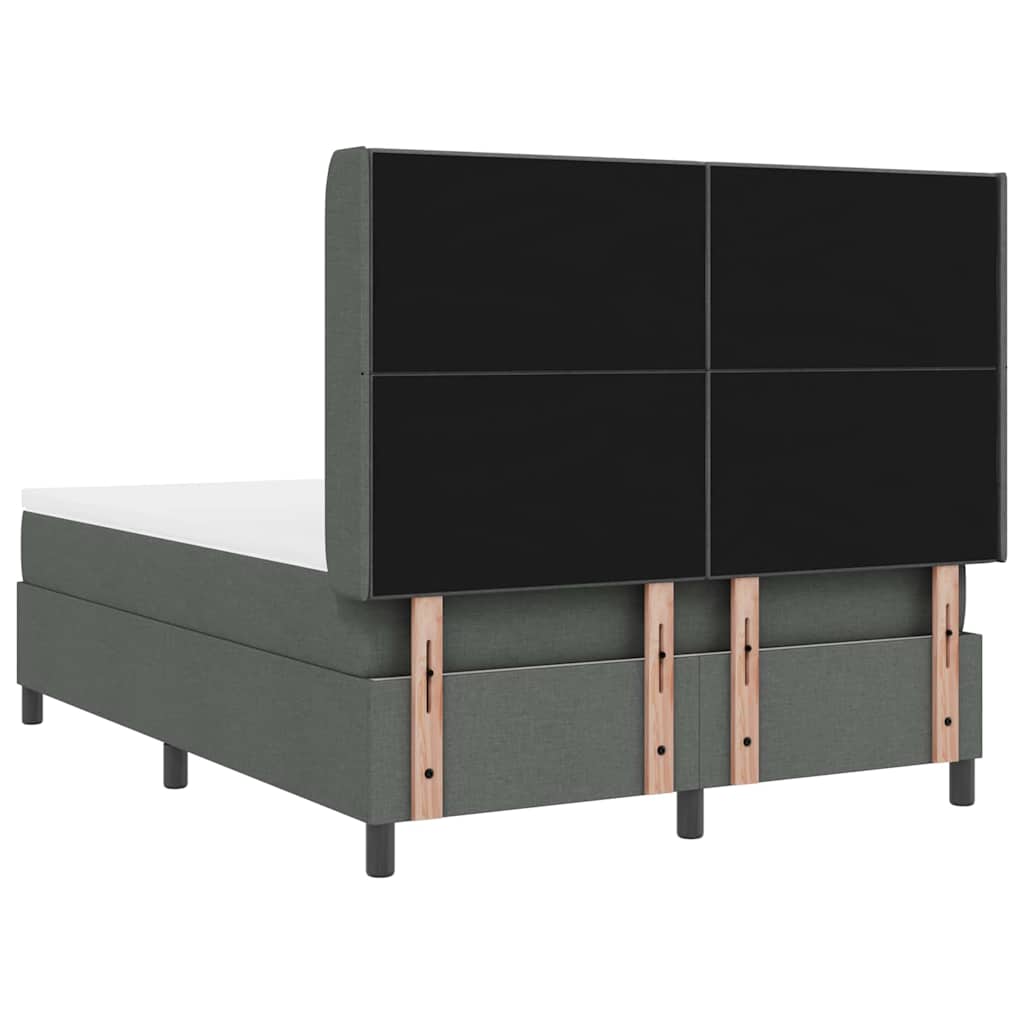 LED Box Spring Krevet Tamno siva 140 x 200 cm tkanina