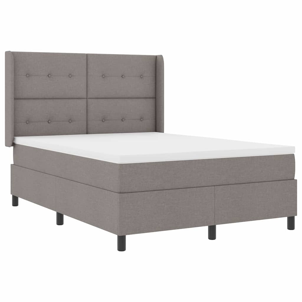 LED Box Spring Krevet Sivo-smeđa 140 x 200 cm tkanina