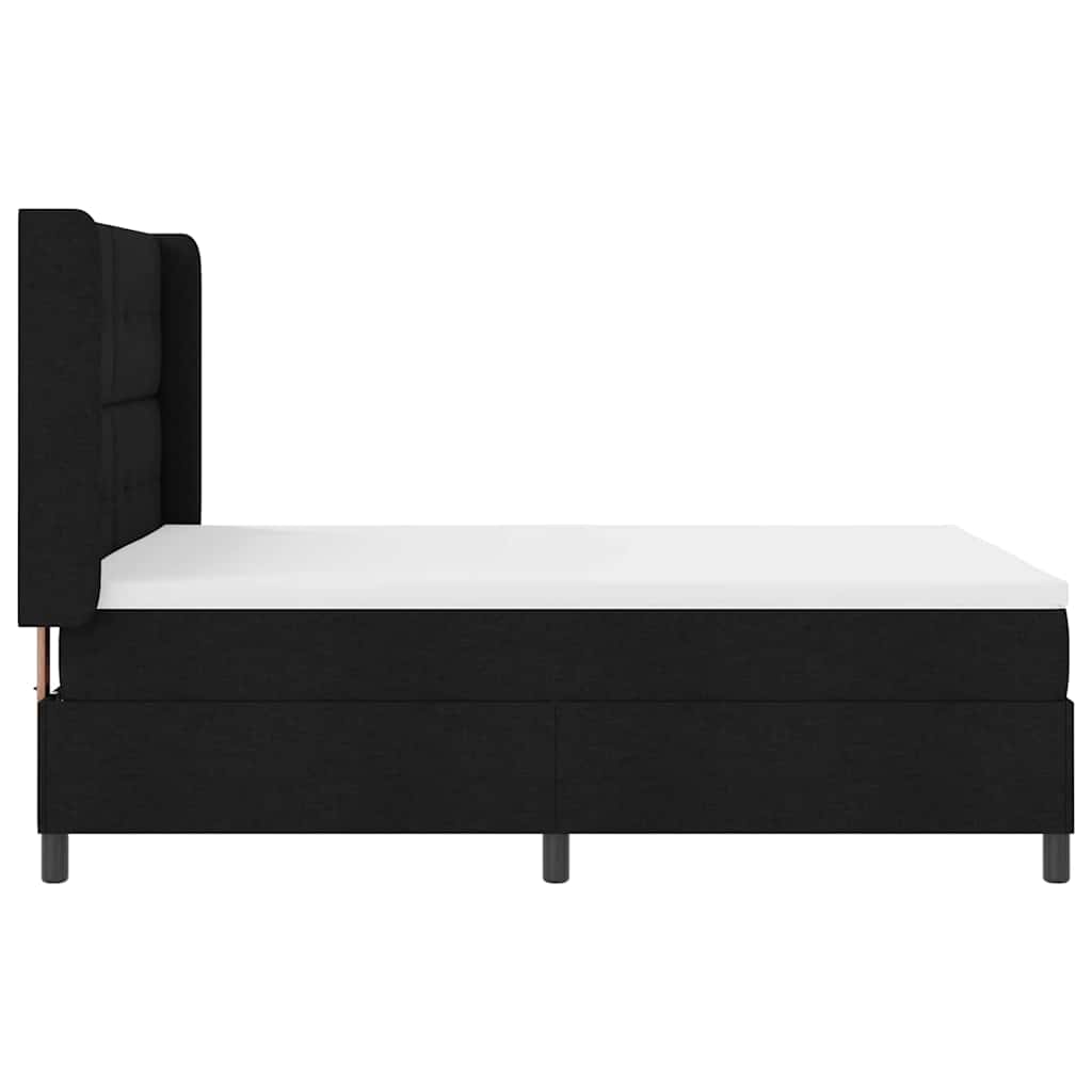 LED Box Spring Krevet s madracem Crna 160 x 200 cm tkanina