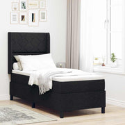 LED Box Spring Krevet s uzglavljem Crna 80 x 200 cm tkanina