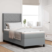 LED Box Spring Krevet Svijetlo siva 100 x 200 cm tkanina