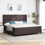 LED Box Spring Krevet Tamno smeđa 200 x 200 cm tkanina