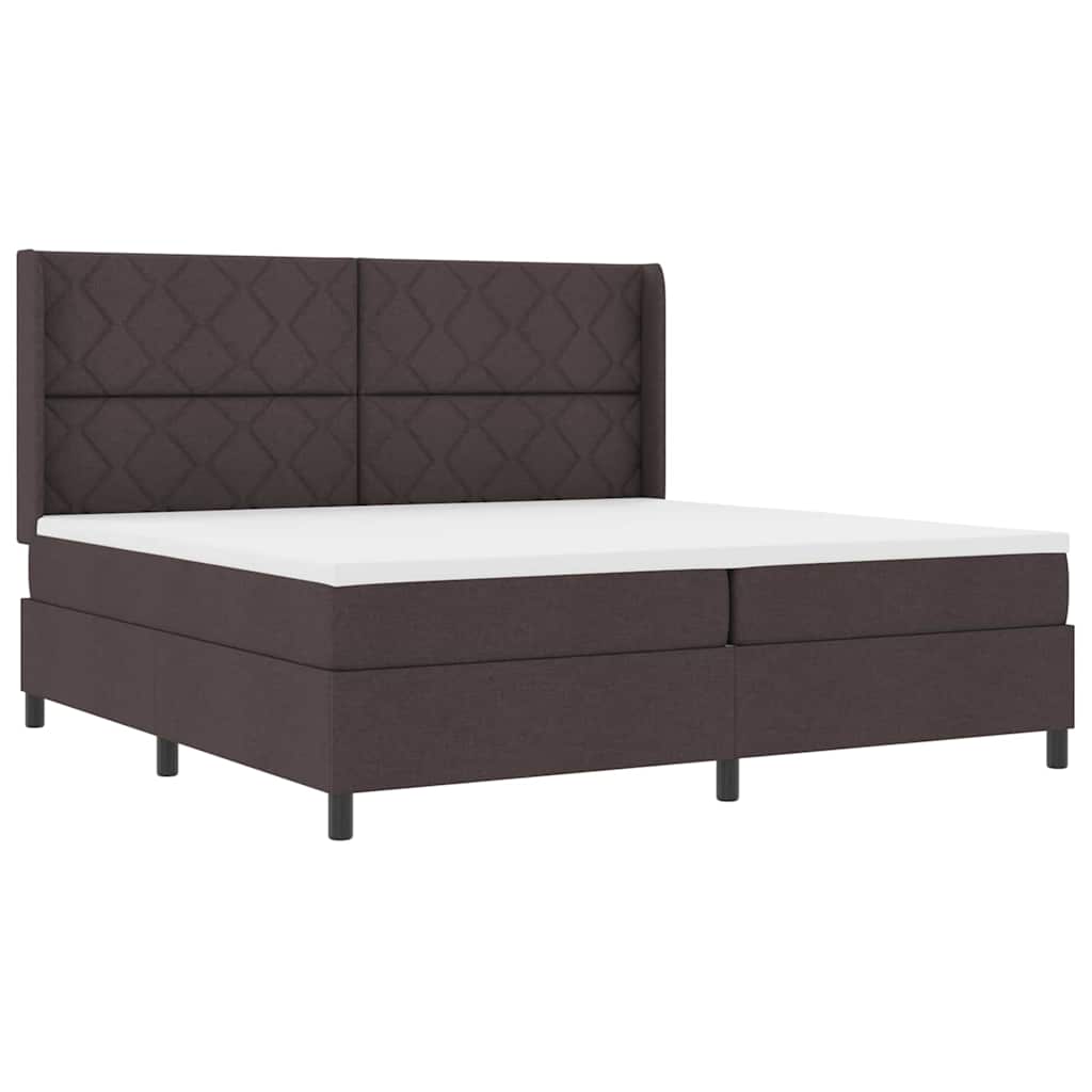LED Box Spring Krevet Tamno smeđa 200 x 200 cm tkanina