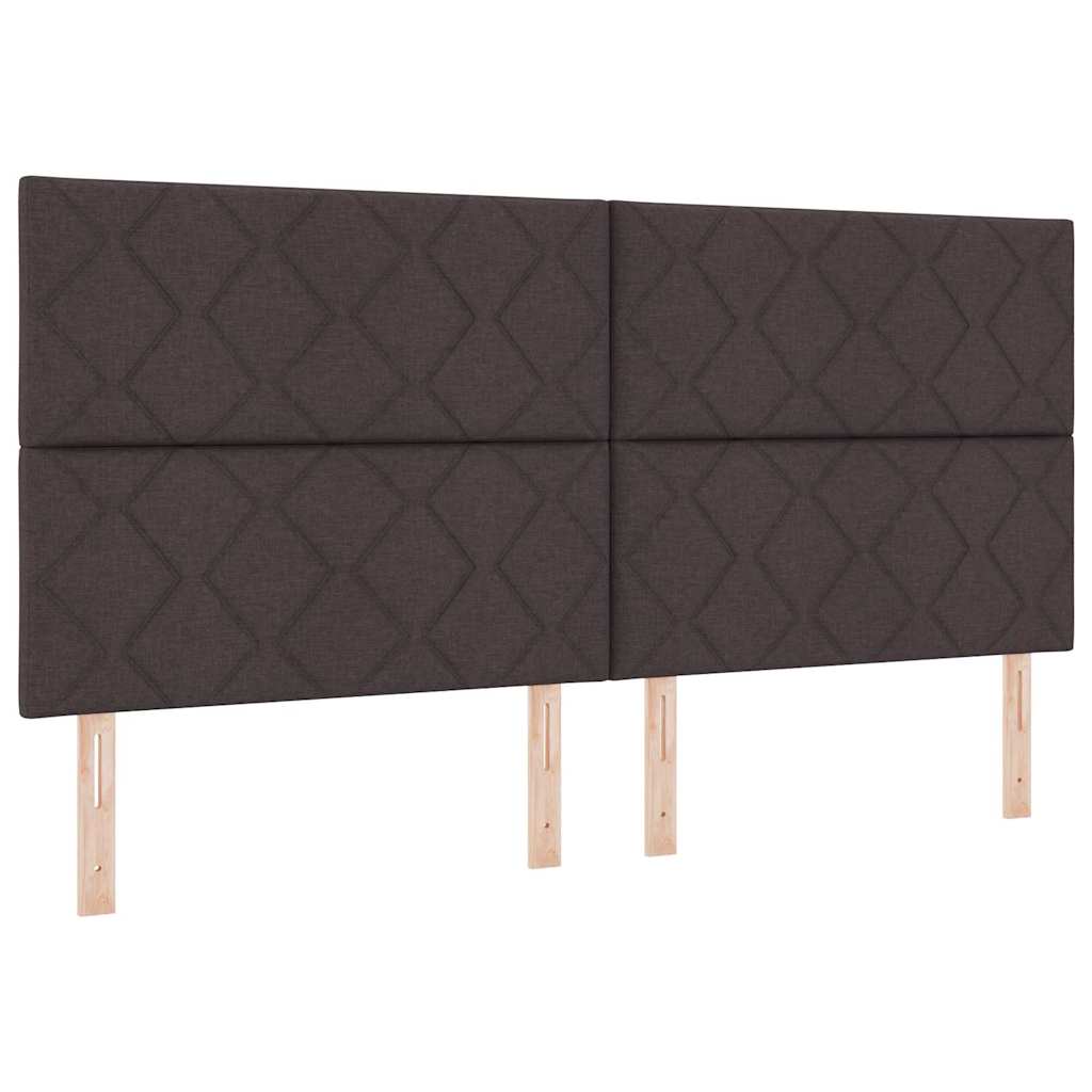LED Box Spring Krevet Tamno smeđa 200 x 200 cm tkanina
