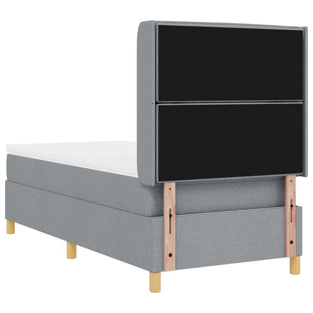 Krevet s opruga kutije Svijetlo siva 80 x 200 cm tkanina
