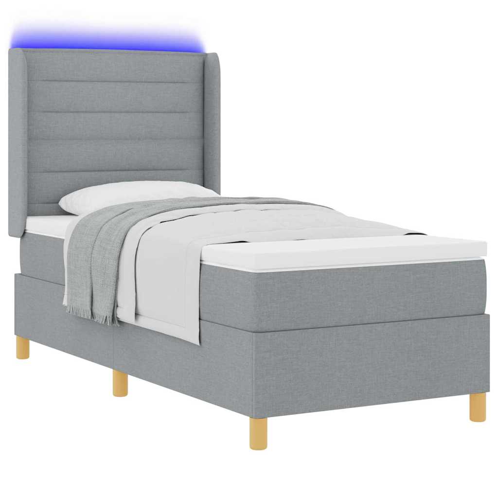 Krevet s opruga kutije Svijetlo siva 80 x 200 cm tkanina