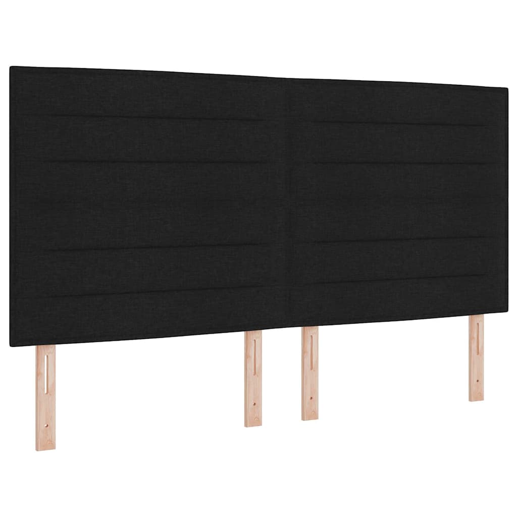 Krevet s opruga kutije s LED trakama Crna 180 x 200 cm tkanina