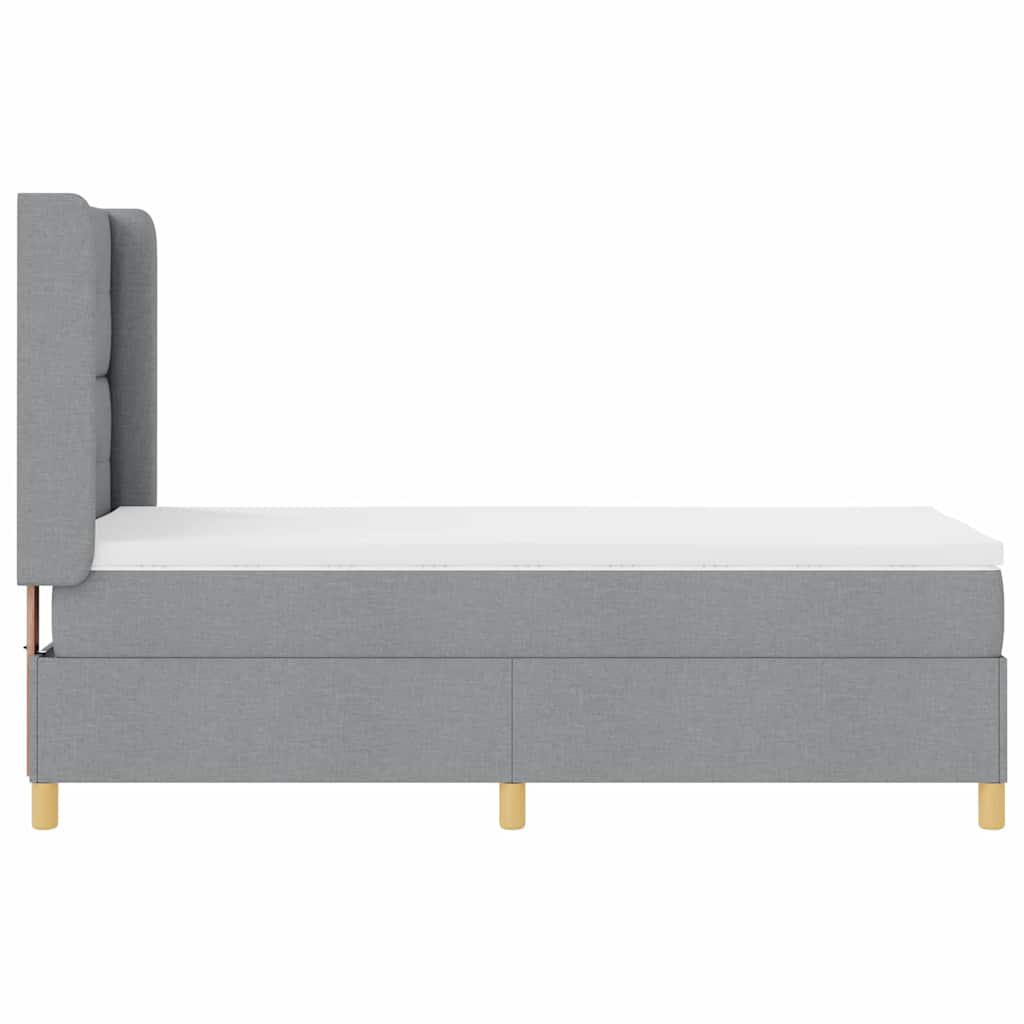 Krevet s opruga kutije Svijetlo siva 80 x 200 cm tkanina