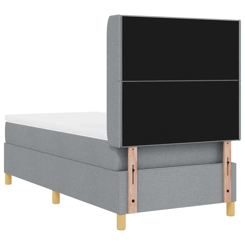 Krevet s opruga kutije Svijetlo siva 90 x 200 cm tkanina