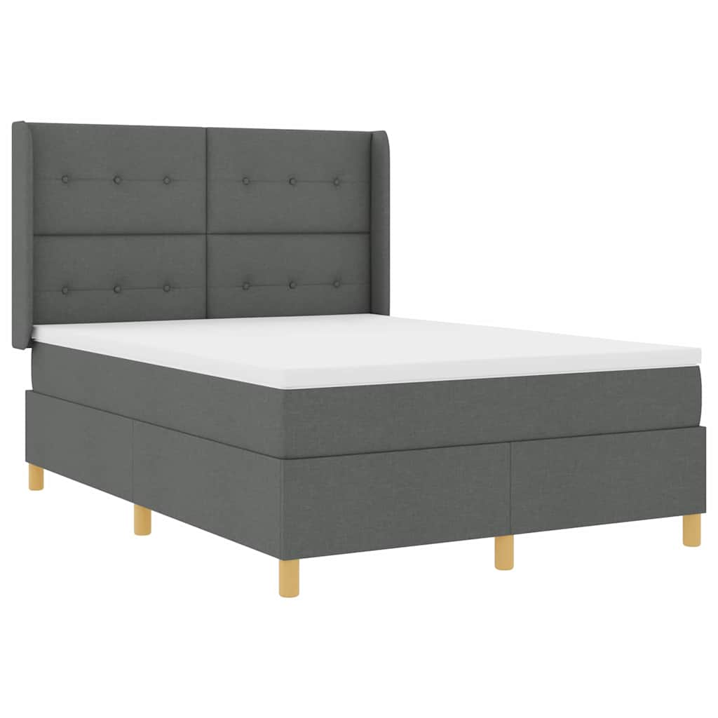 Krevet s opruga kutije s LED trakama Siva 160 x 200 cm tkanina