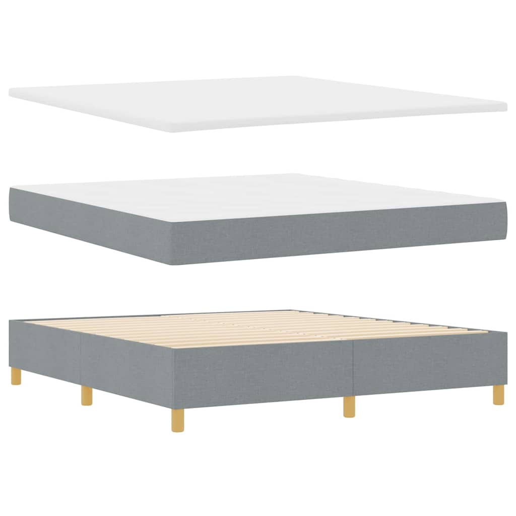 Krevet s opruga kutije Svijetlo siva 180 x 200 cm tkanina