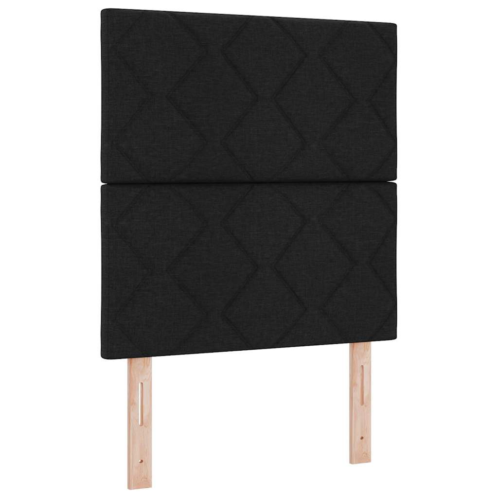 Krevet s opruga kutije s LED trakama Crna 80 x 200 cm tkanina