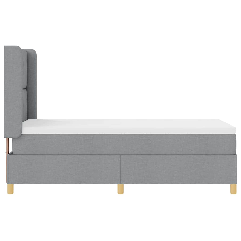 Krevet s opruga kutije Svijetlo siva 100 x 200 cm tkanina