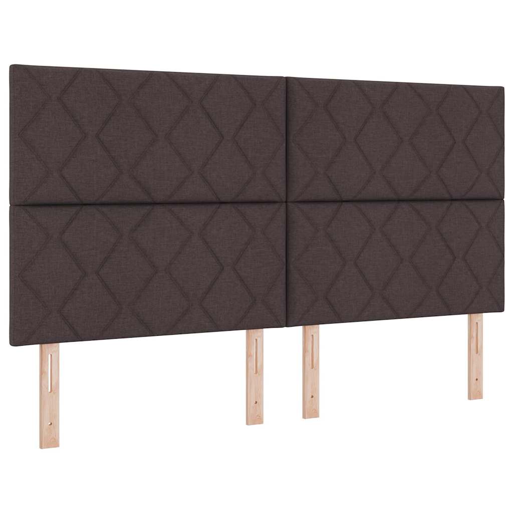 Krevet s opruga kutije s LED trakama Smeđa 180 x 200 cm tkanina
