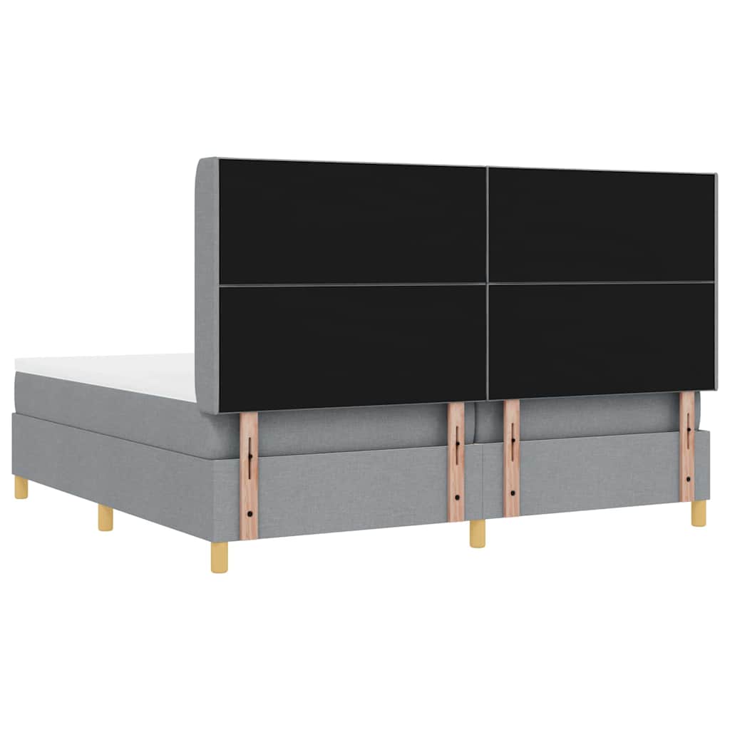 Krevet s opruga kutije Svijetlo siva 200 x 200 cm tkanina