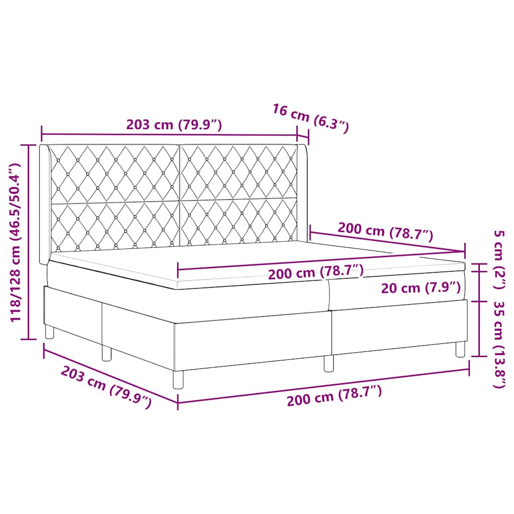 Krevet s opruga kutije Tamnozelena 200 x 200 cm Baršun