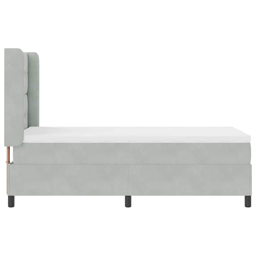 Krevet s opruga kutije Svijetlo siva 100 x 200 cm Baršun