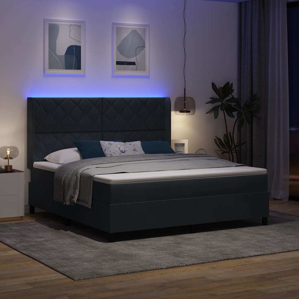 Krevet s opruga kutije Tamno siva 180 x 200 cm Baršun