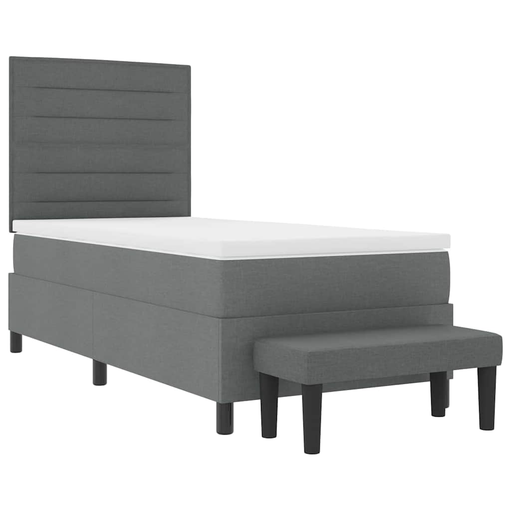 Krevet s opruga kutije Tamno siva 80 x 200 cm tkanina
