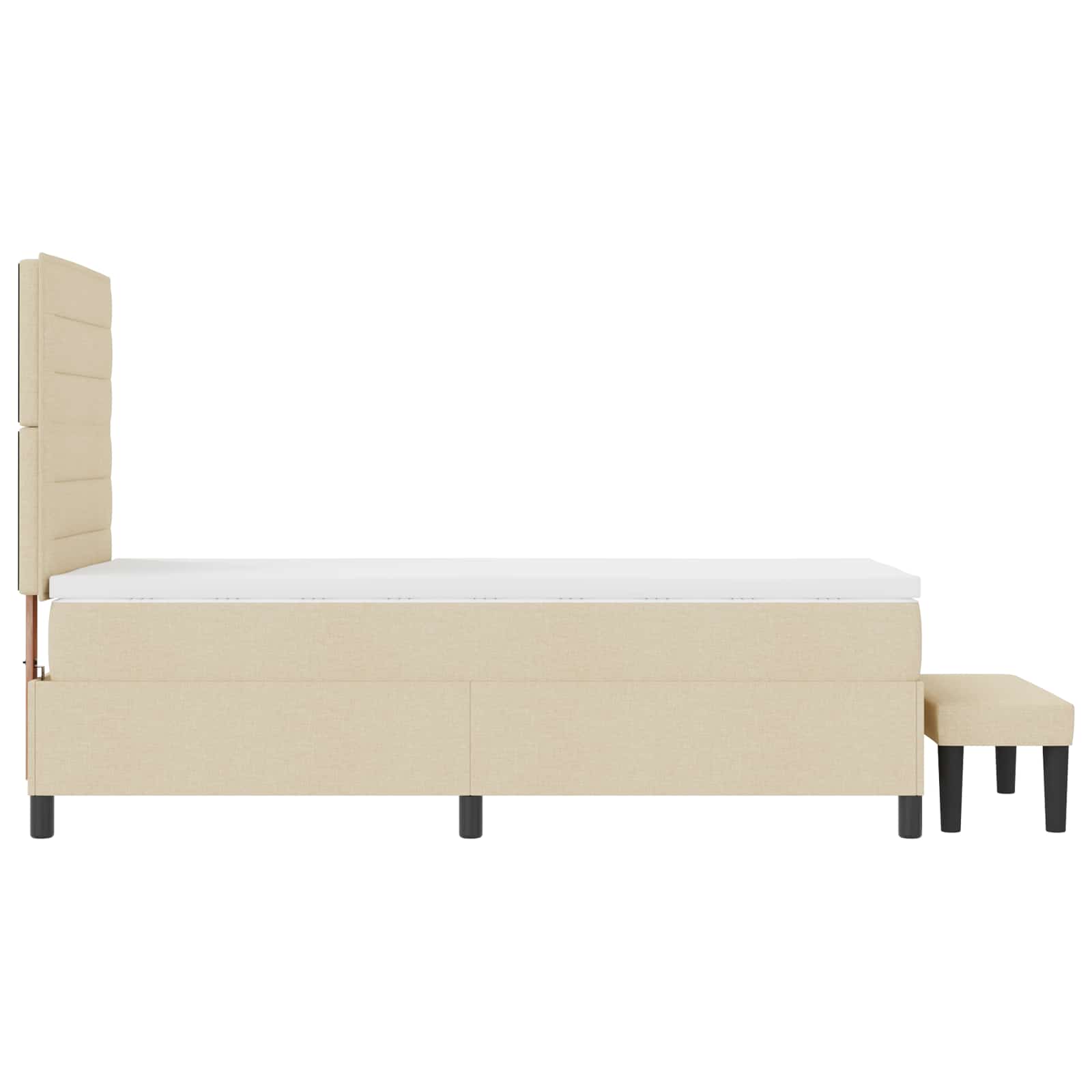 Krevet s opruga kutije s uzglavljem Krema 80 x 200 cm tkanina