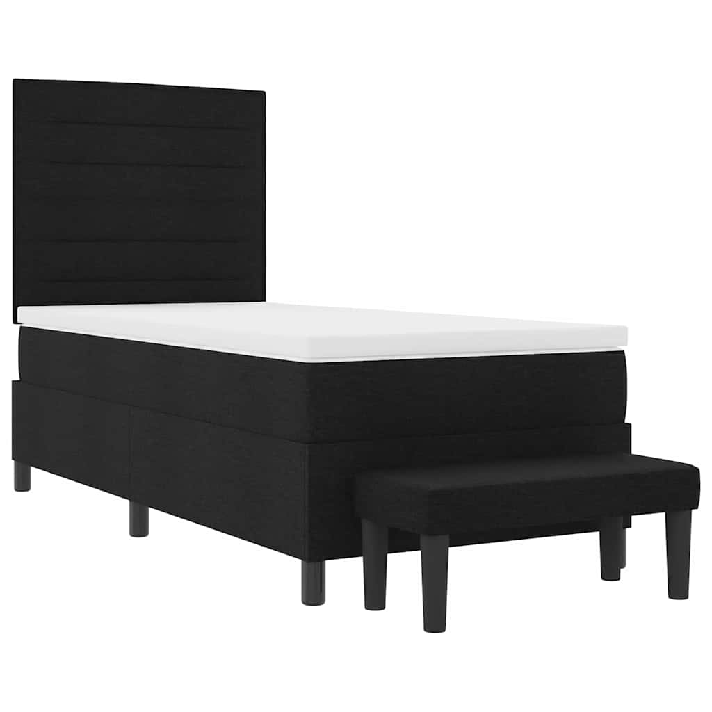 Krevet s opruga kutije s jastukom Crna 90 x 200 cm tkanina