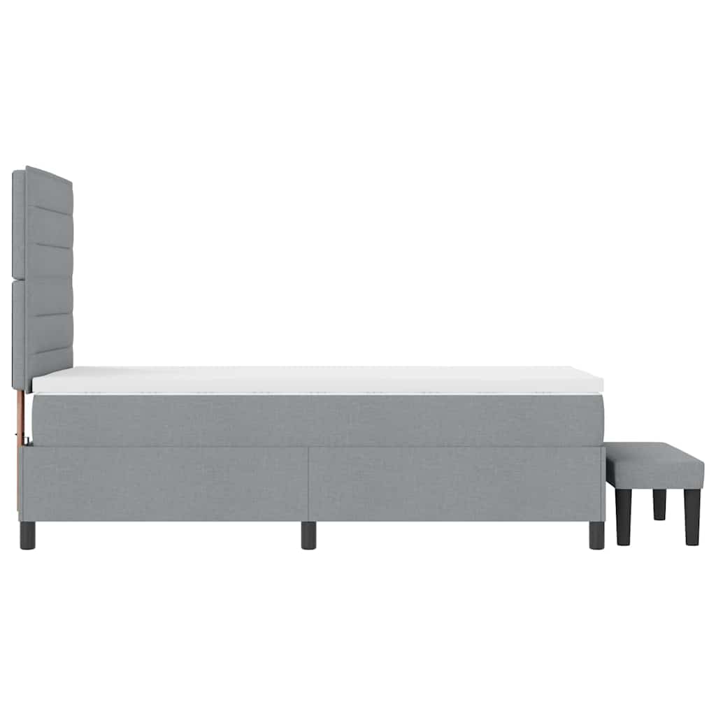 Krevet s opruga kutije Svijetlo siva 100 x 200 cm tkanina