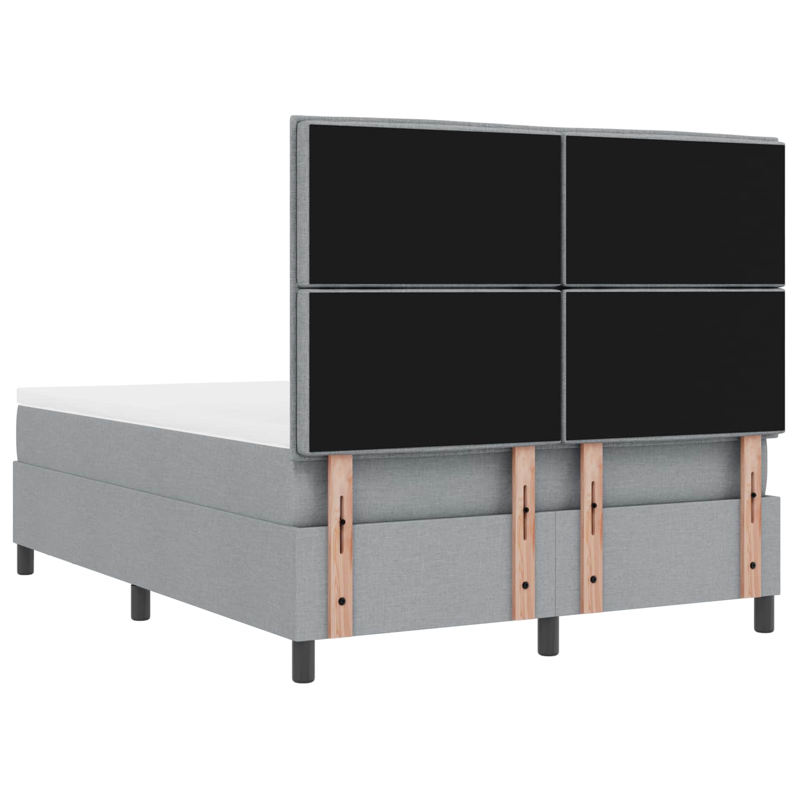 Krevet s opruga kutije Svijetlo siva 140 x 190 cm tkanina