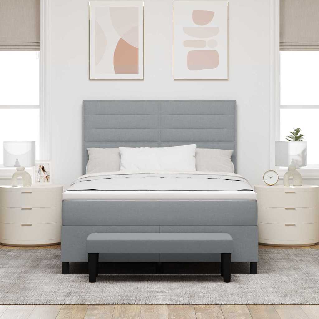 Krevet s opruga kutije Svijetlo siva 160 x 200 cm tkanina