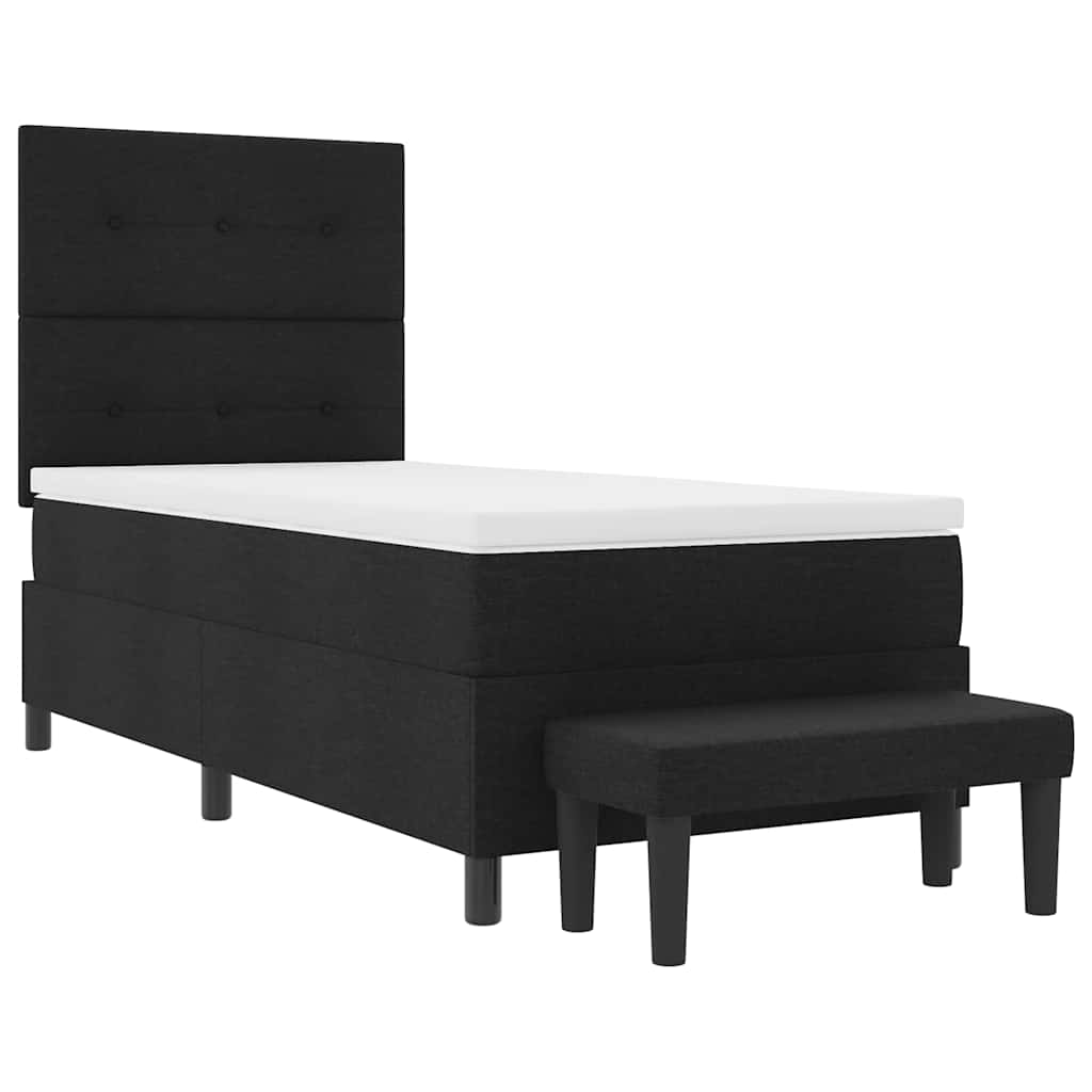 Krevet s opruga kutije s uzglavljem Crna 80 x 200 cm tkanina