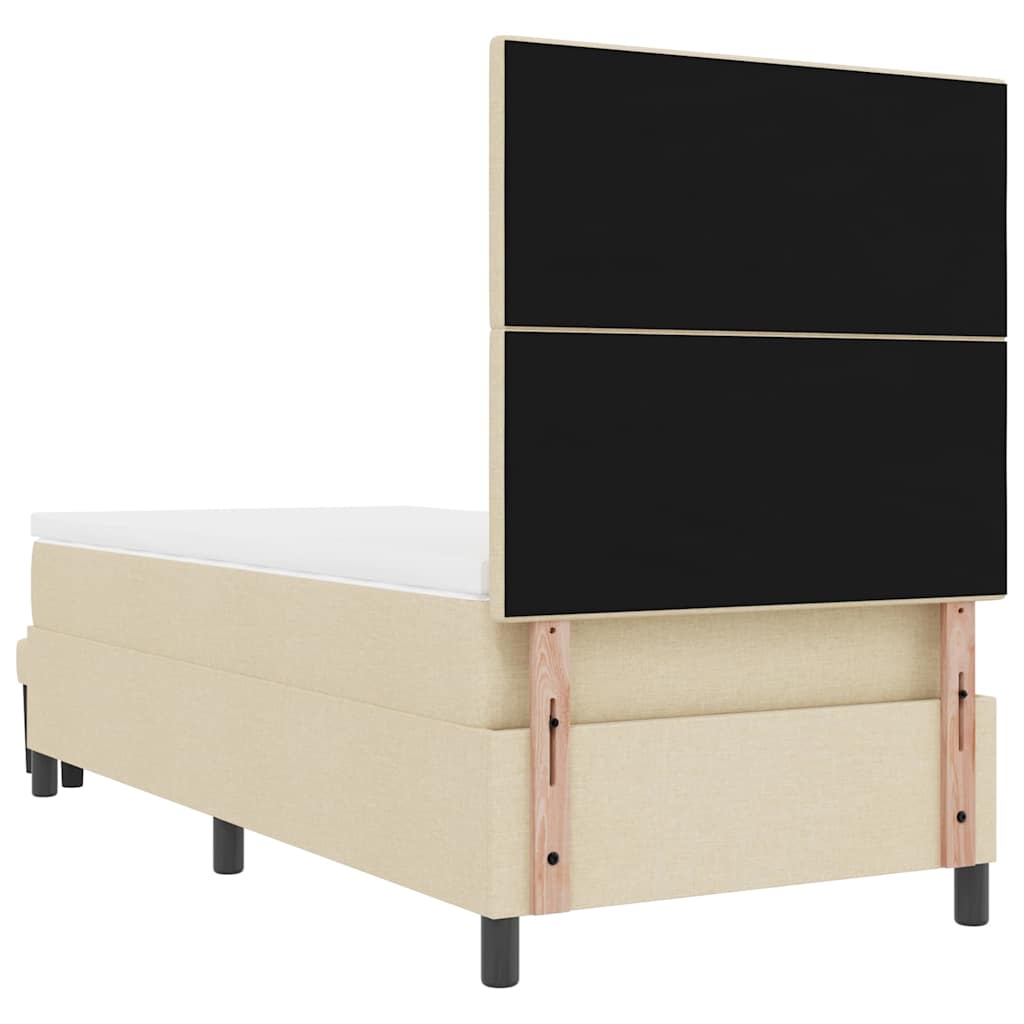 Krevet s opruga kutije s uzglavljem Krema 90 x 190 cm tkanina