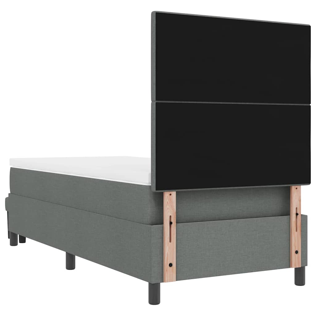 Krevet s opruga kutije Tamno siva 90 x 200 cm tkanina