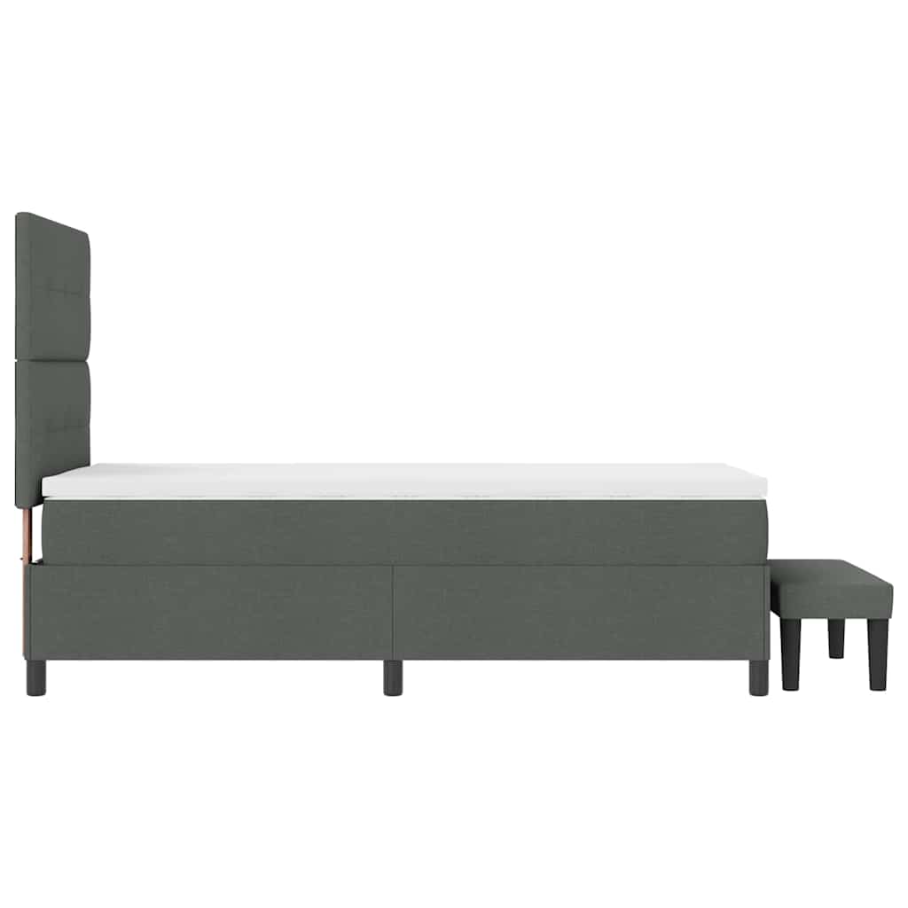 Krevet s opruga kutije Tamno siva 90 x 200 cm tkanina