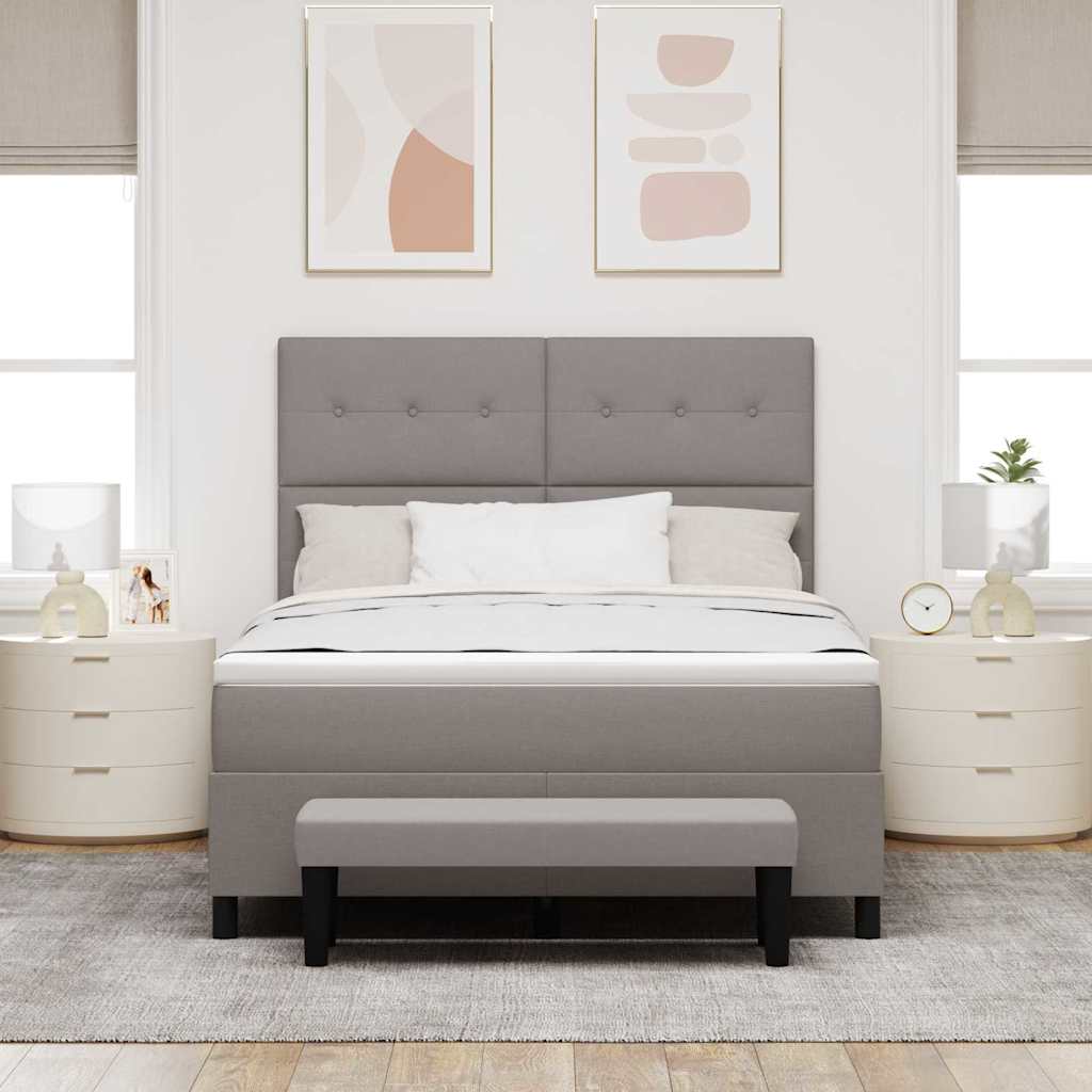 Krevet s opruga kutije Sivo-smeđa 140 x 200 cm tkanina