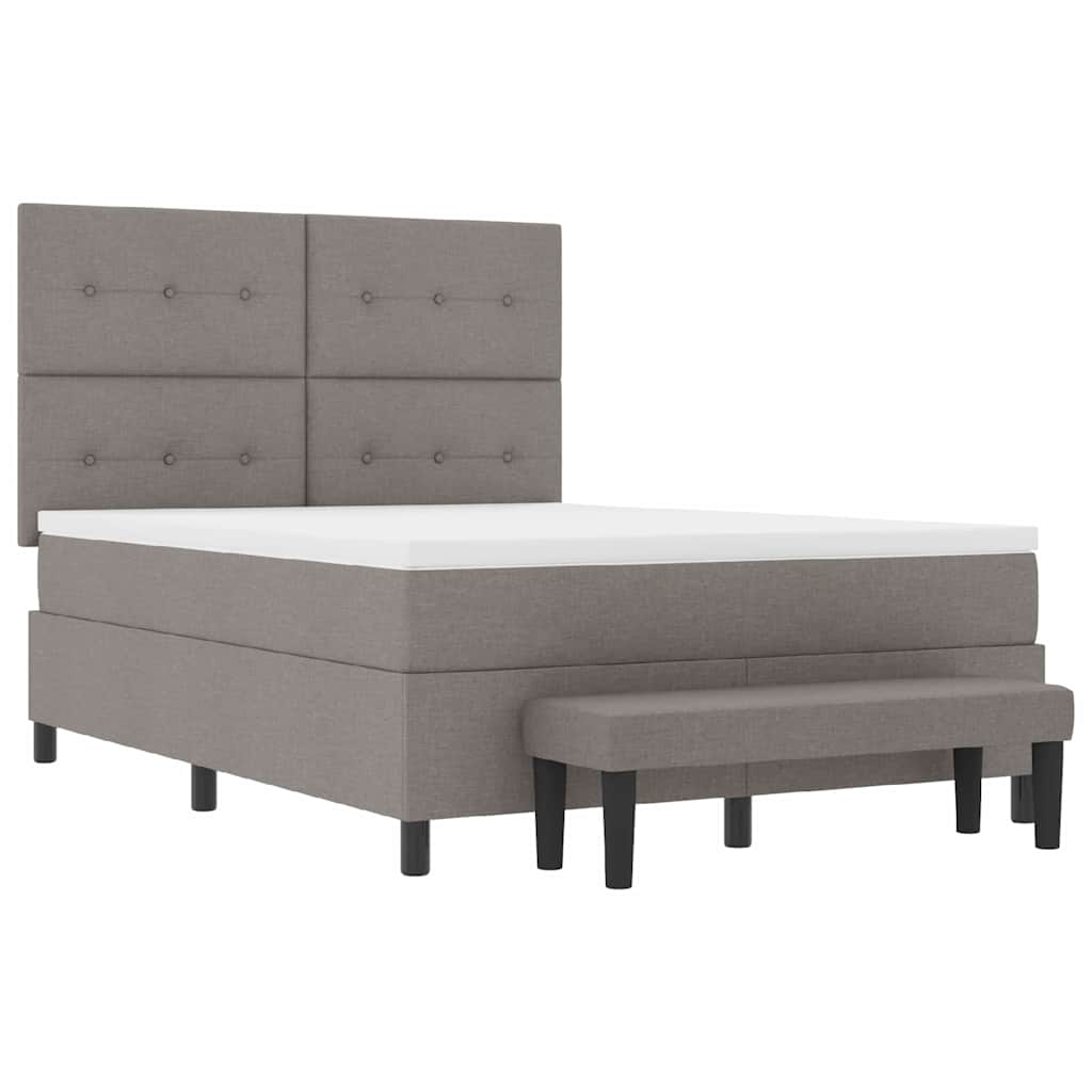 Krevet s opruga kutije Sivo-smeđa 140 x 200 cm tkanina