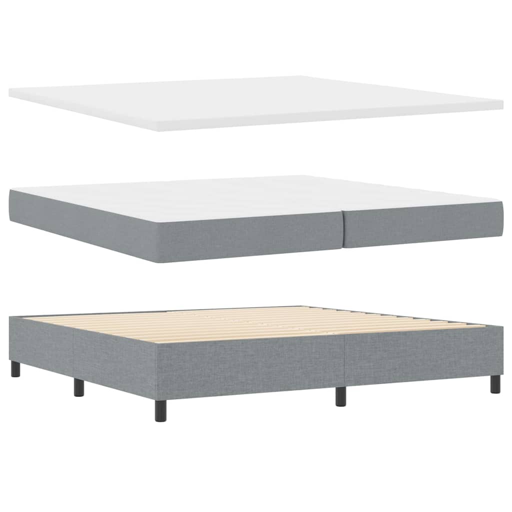 Krevet s opruga kutije Svijetlo siva 200 x 200 cm tkanina